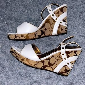 Coach used white heels 8 no box!